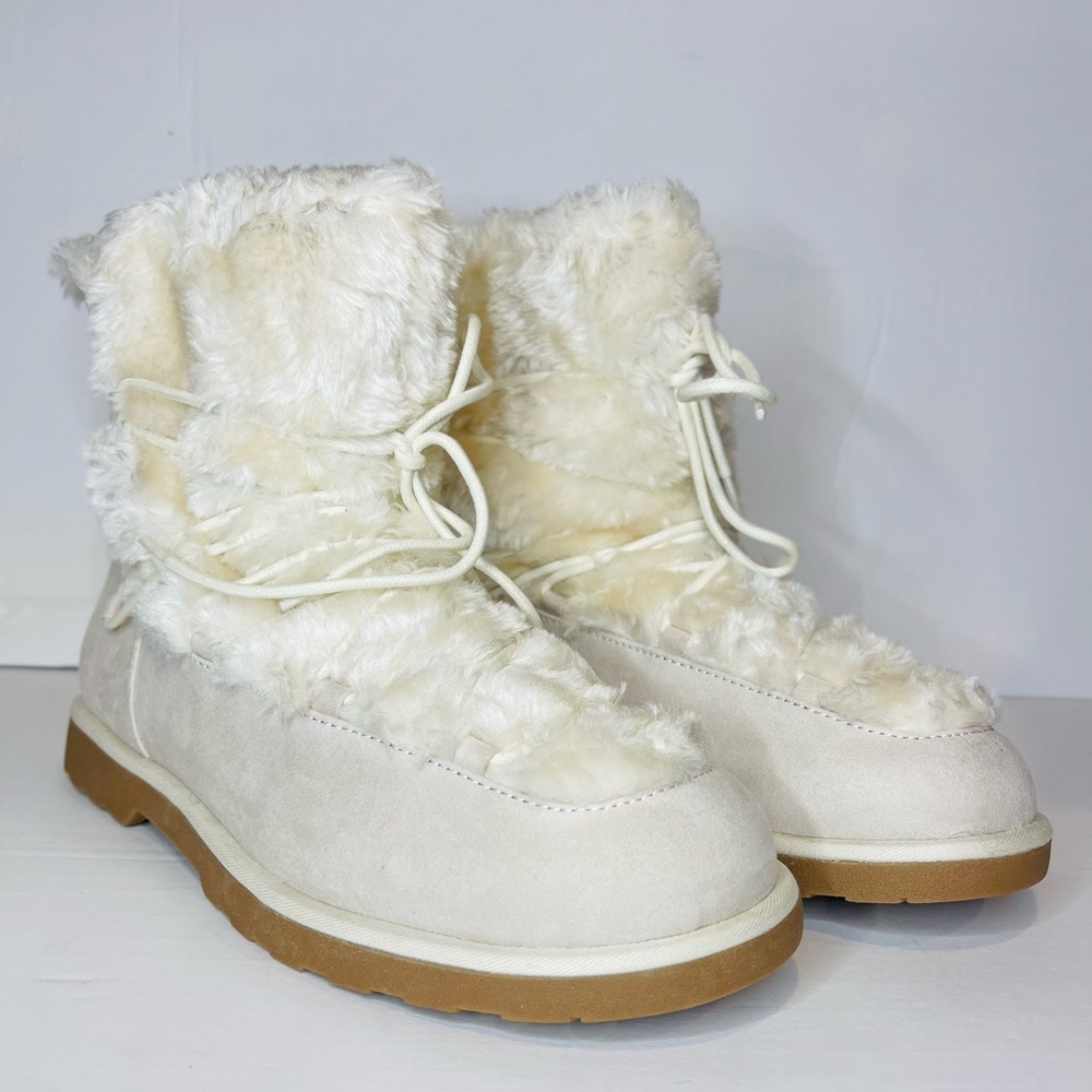 Portland Boot Company White Suede Fur Boots